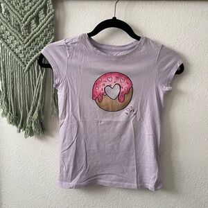 GAP Lavender Tee with Pink Donut Graphic